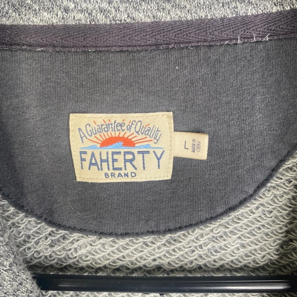 Faherty Brand Mens Shawl Collar Cardigan Sweater Grey Heather L MKS2301-MGM